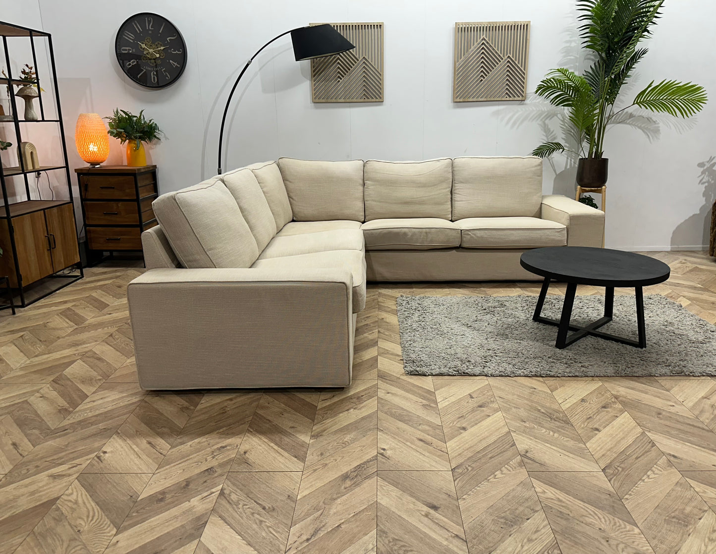 Beige Hoekbank ~ Losse Kussens Met Afneembare Hoezen