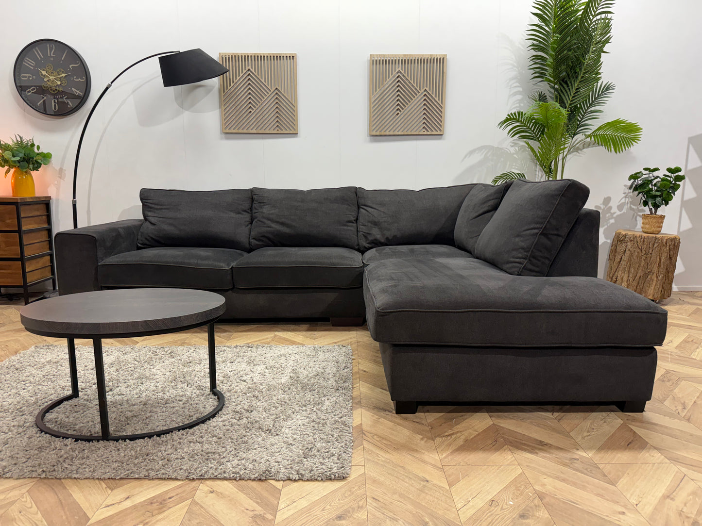 Urban Sofa Suède Antraciet Hoekbank ~ Losse Kussens Met Afneembare Hoezen