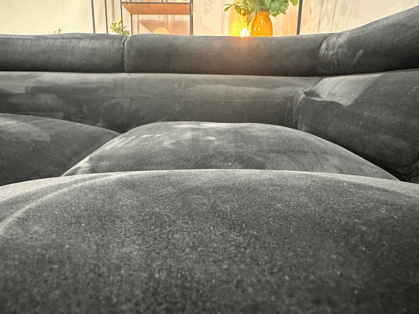 Zwarte Velvet Hoekbank ~ Inruilvoordeel