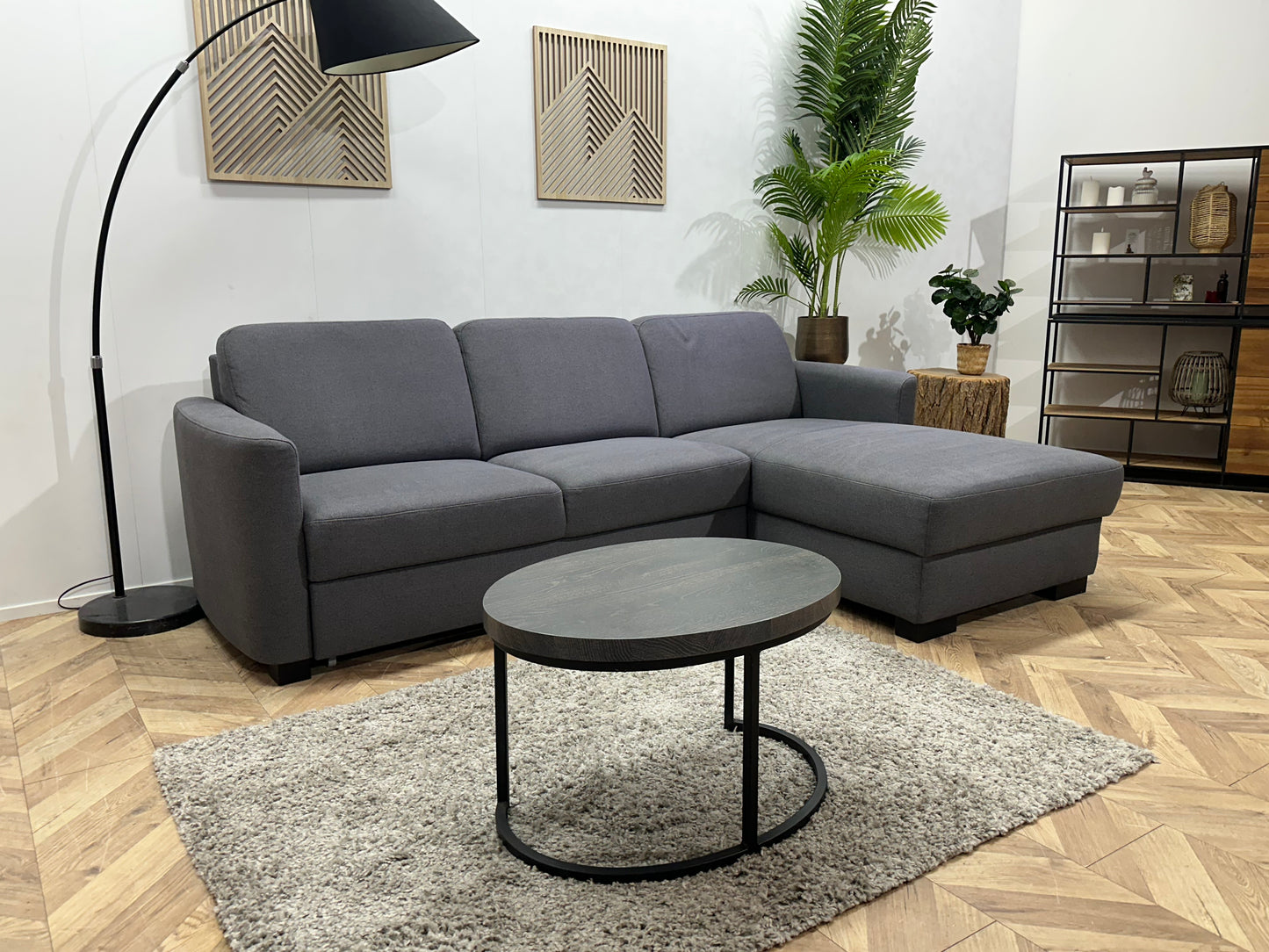 Grijze Hoekbank ~ Slaapfunctie