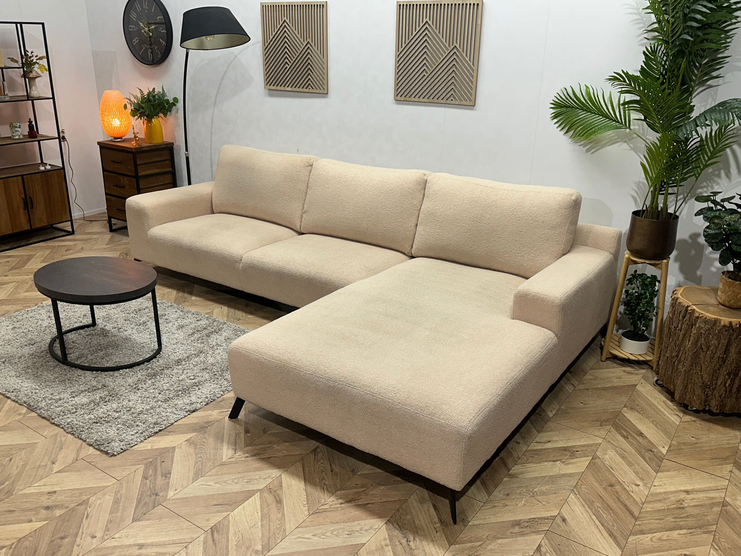 !Showroommodel! Crème Bouclé Hoekbank