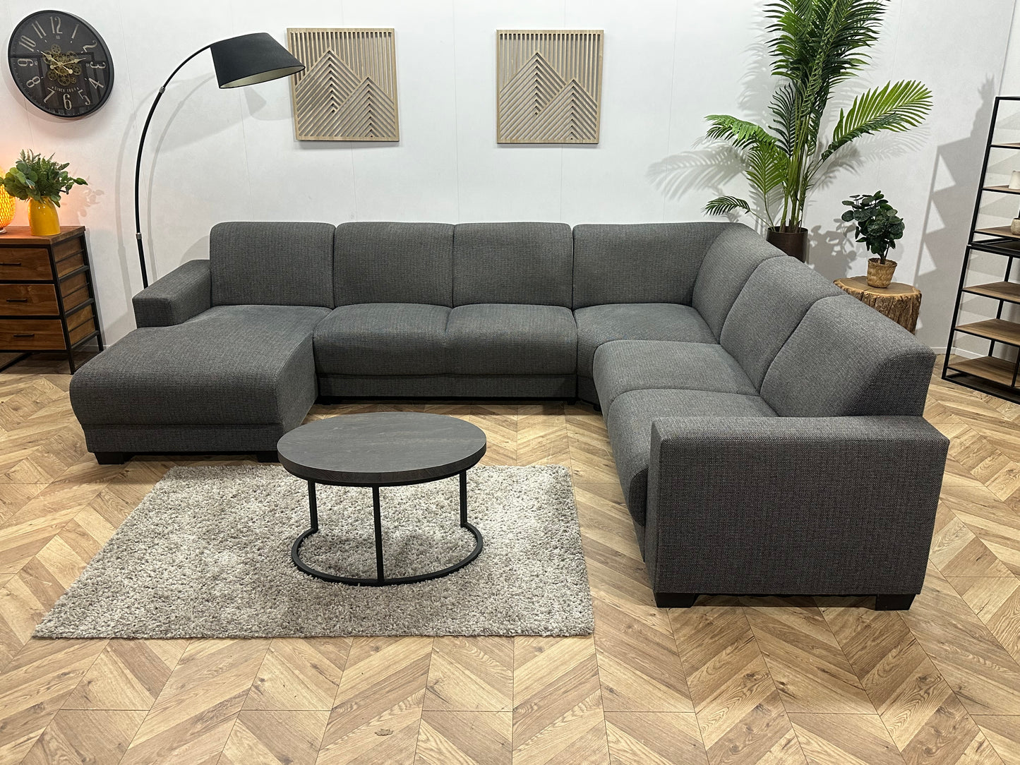 Grijze U Bank ~ Vaste Kussens