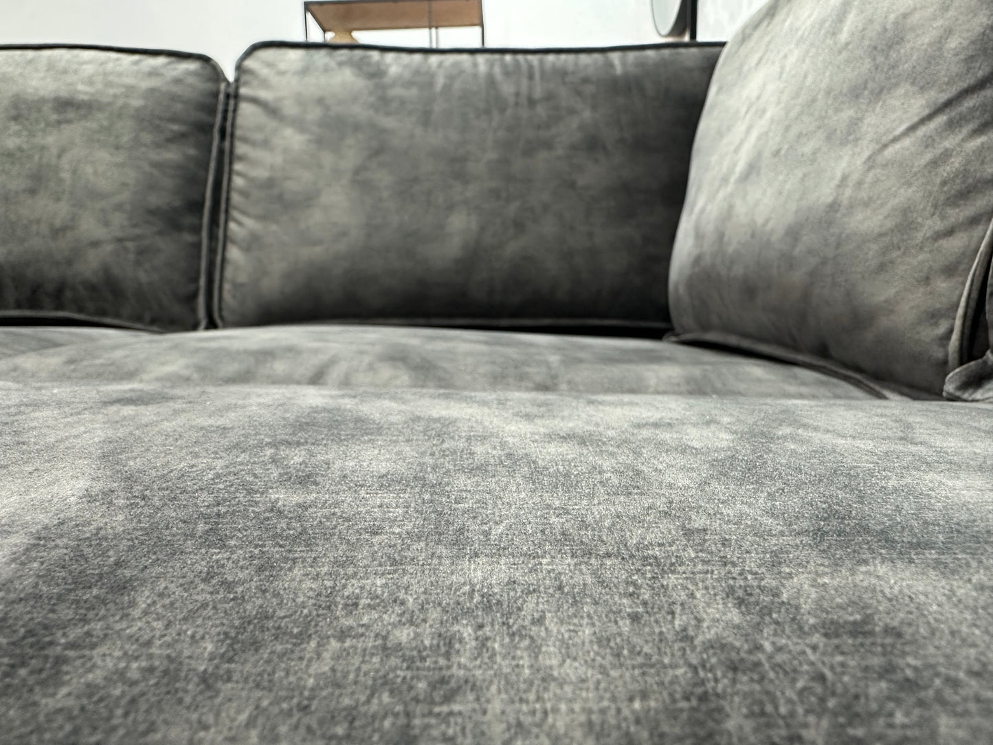 Antraciet Velvet Hoekbank ~ Losse Kussens Met Afneembare Hoezen