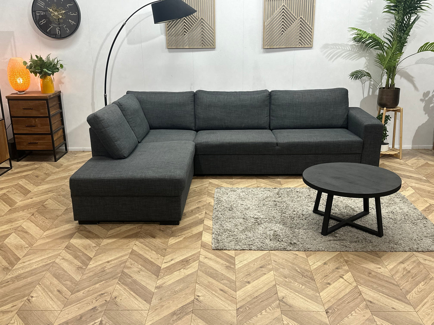 Antraciet Hoekbank ~ Losse Rugkussens Met Afneembare Hoezen