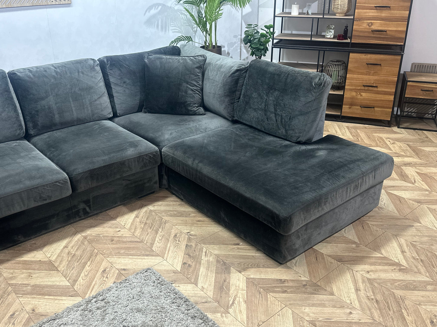 Urban Sofa Antraciet Design Velvet U Bank ~ Losse Kussens Met Afneembare Hoezen