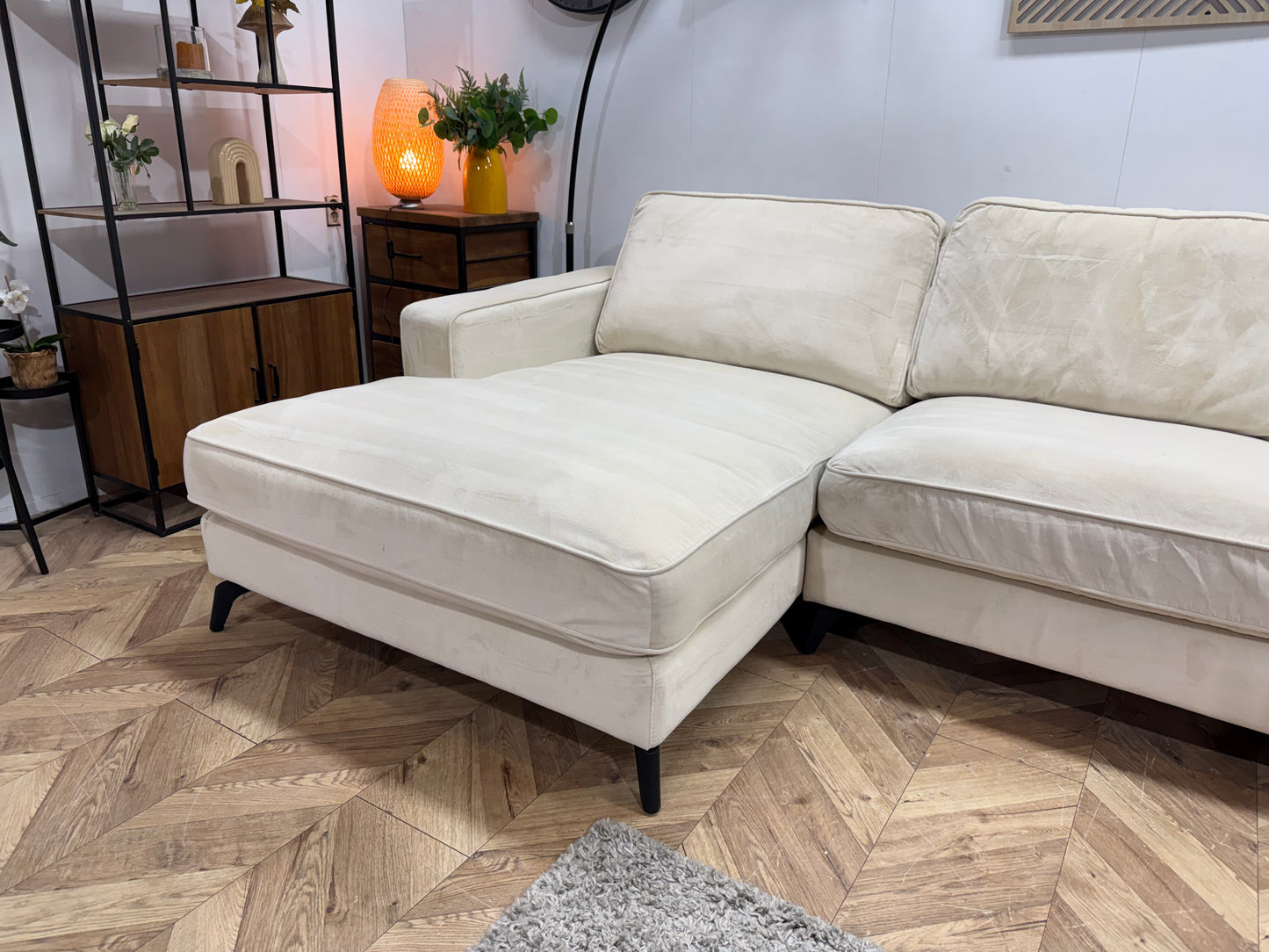 Crème Velvet U Bank ~ Losse Kussens Met Afneembare Hoezen