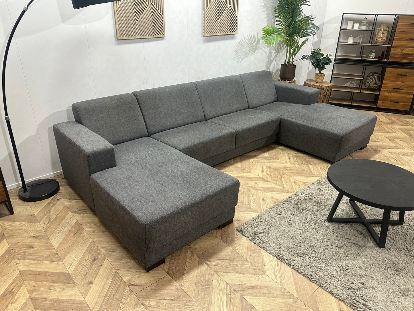 Antraciet U Bank ~ Vaste Kussens