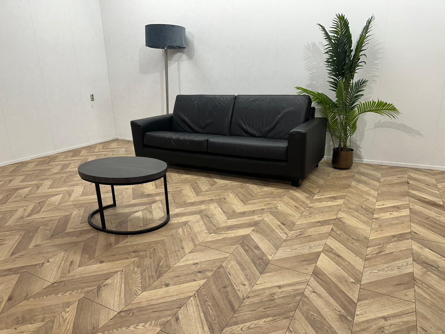 Zwart Echt Lederen 2.5-Zits Bank ~ Losse Kussens Met Afneembare Hoezen