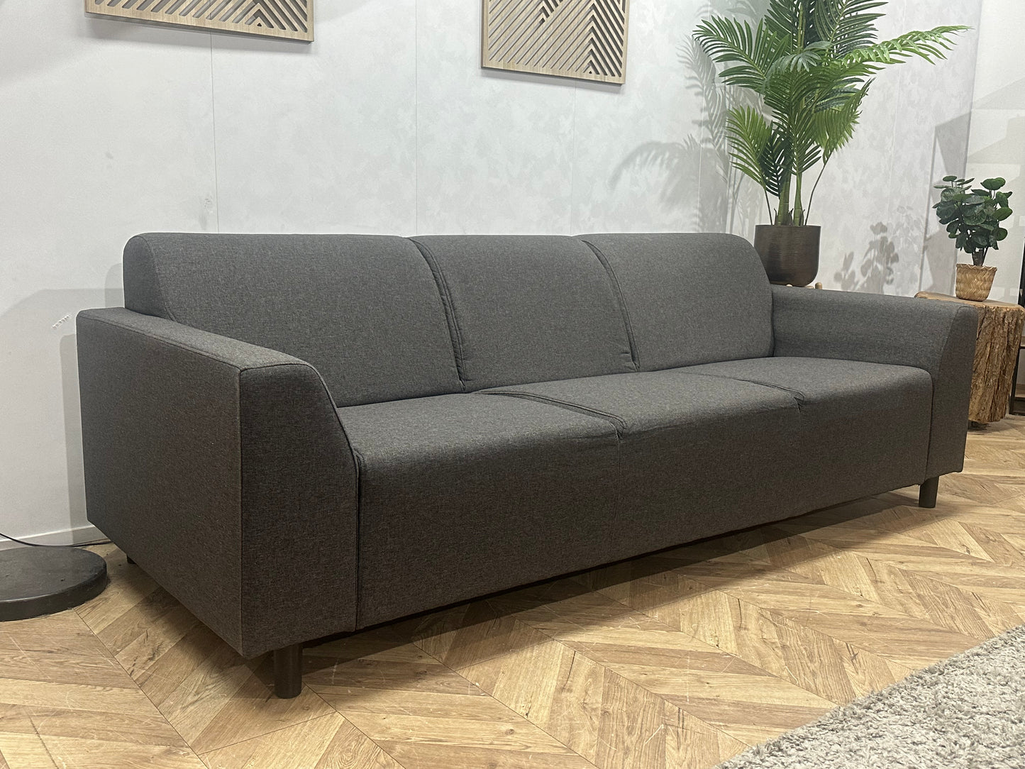 Antraciet 3-Zits Bank Inc Hocker ~ Vaste Kussens