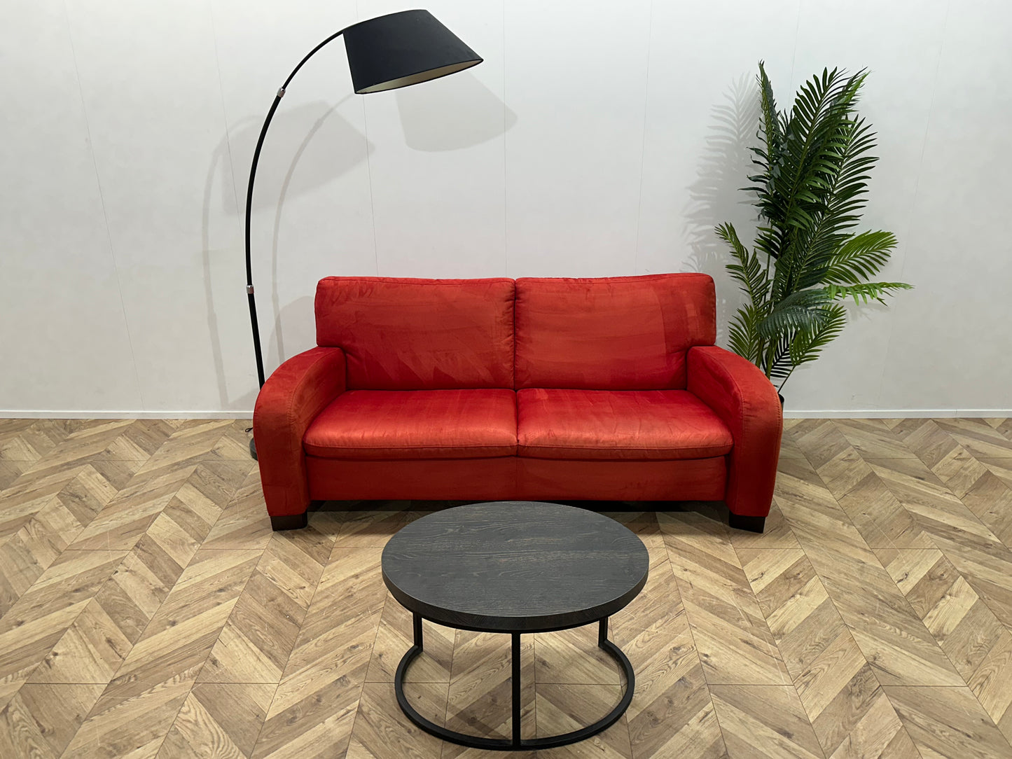 Caliaitalia Rode Suède Stoffen 2.5-Zits Bank ~ Vaste Kussens