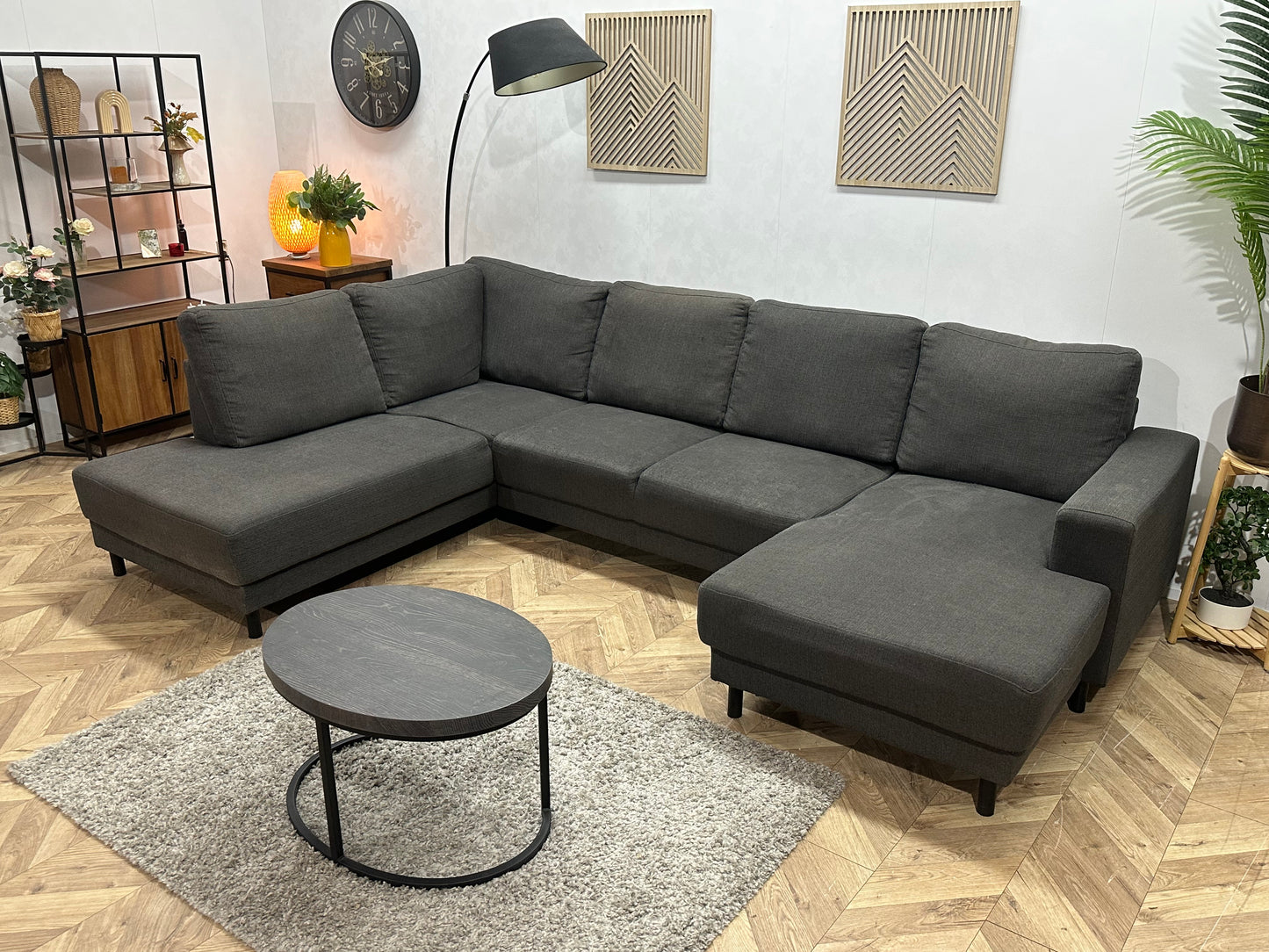 Antraciet U Bank ~ Losse Rugkussens Met Afneembare Hoezen