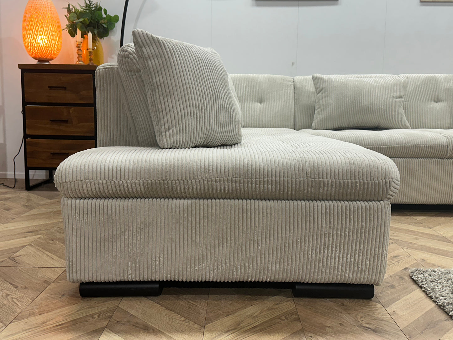 !Showroommodel! Witte Ribstof U Bank