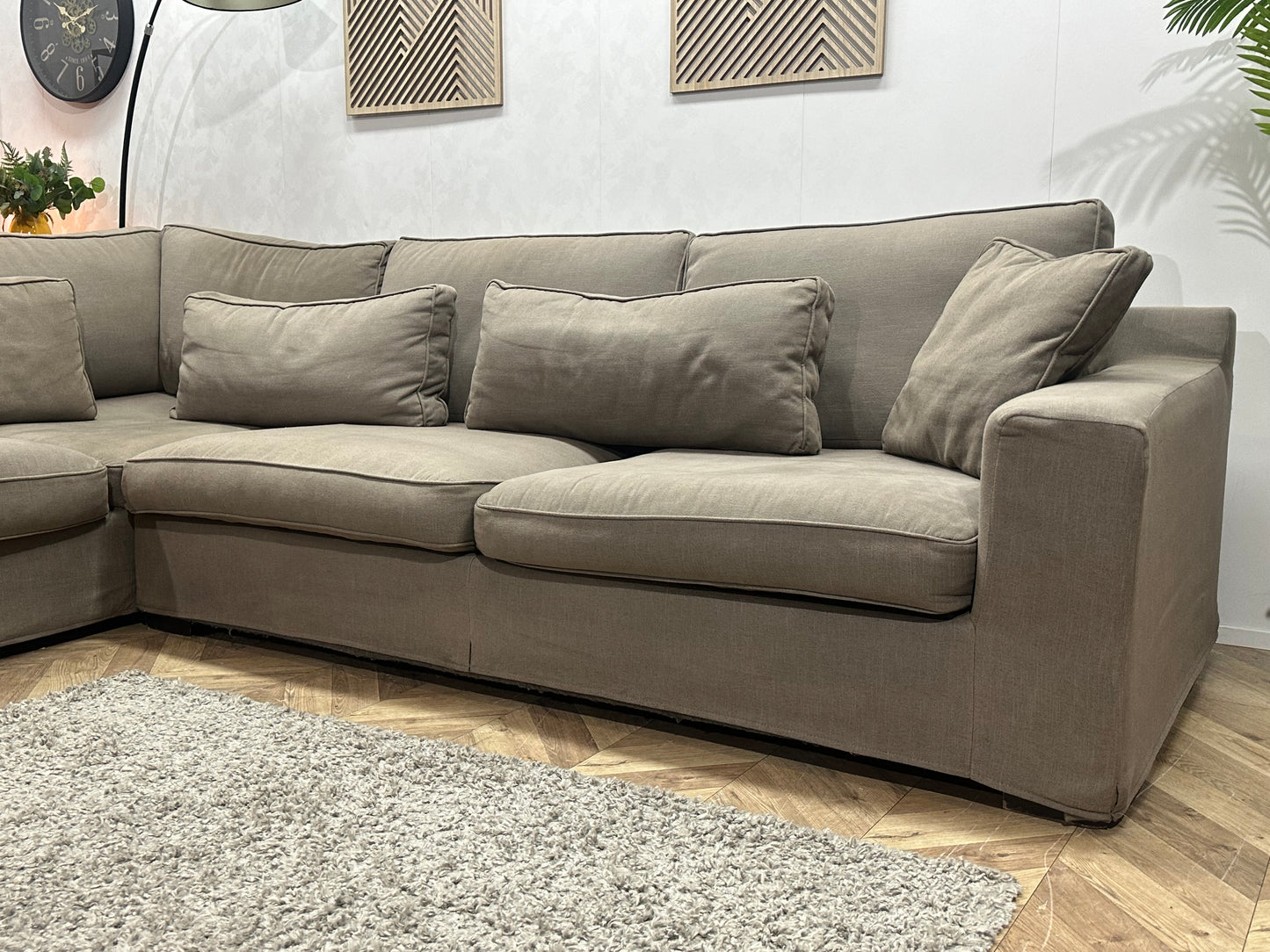 Beige Hoekbank ~ Losse Kussens Met Afneembare Hoezen
