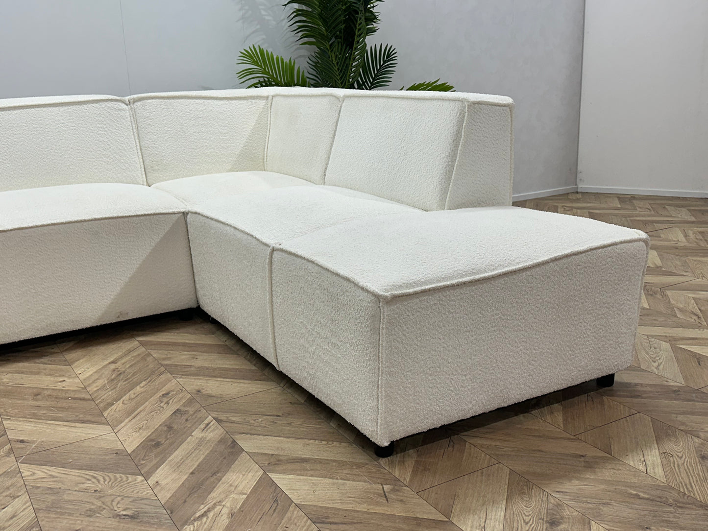 Witte Bouclé Stoffen U Bank ~ Vaste Kussens