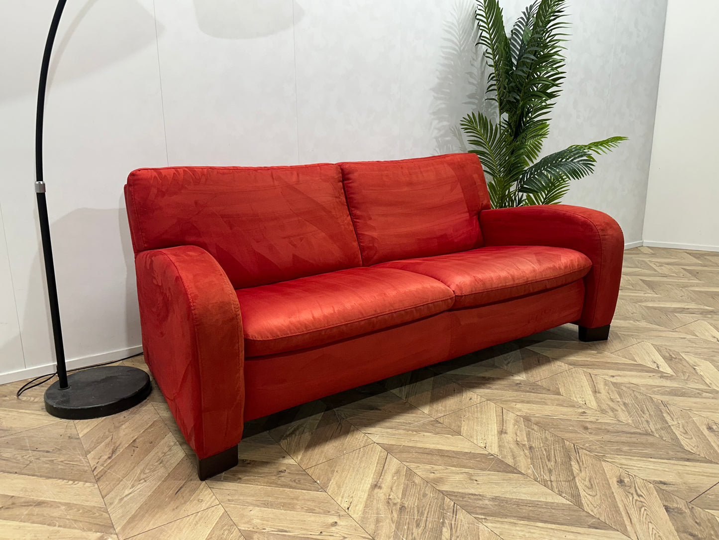 Caliaitalia Rode Suède Stoffen 2.5-Zits Bank ~ Vaste Kussens