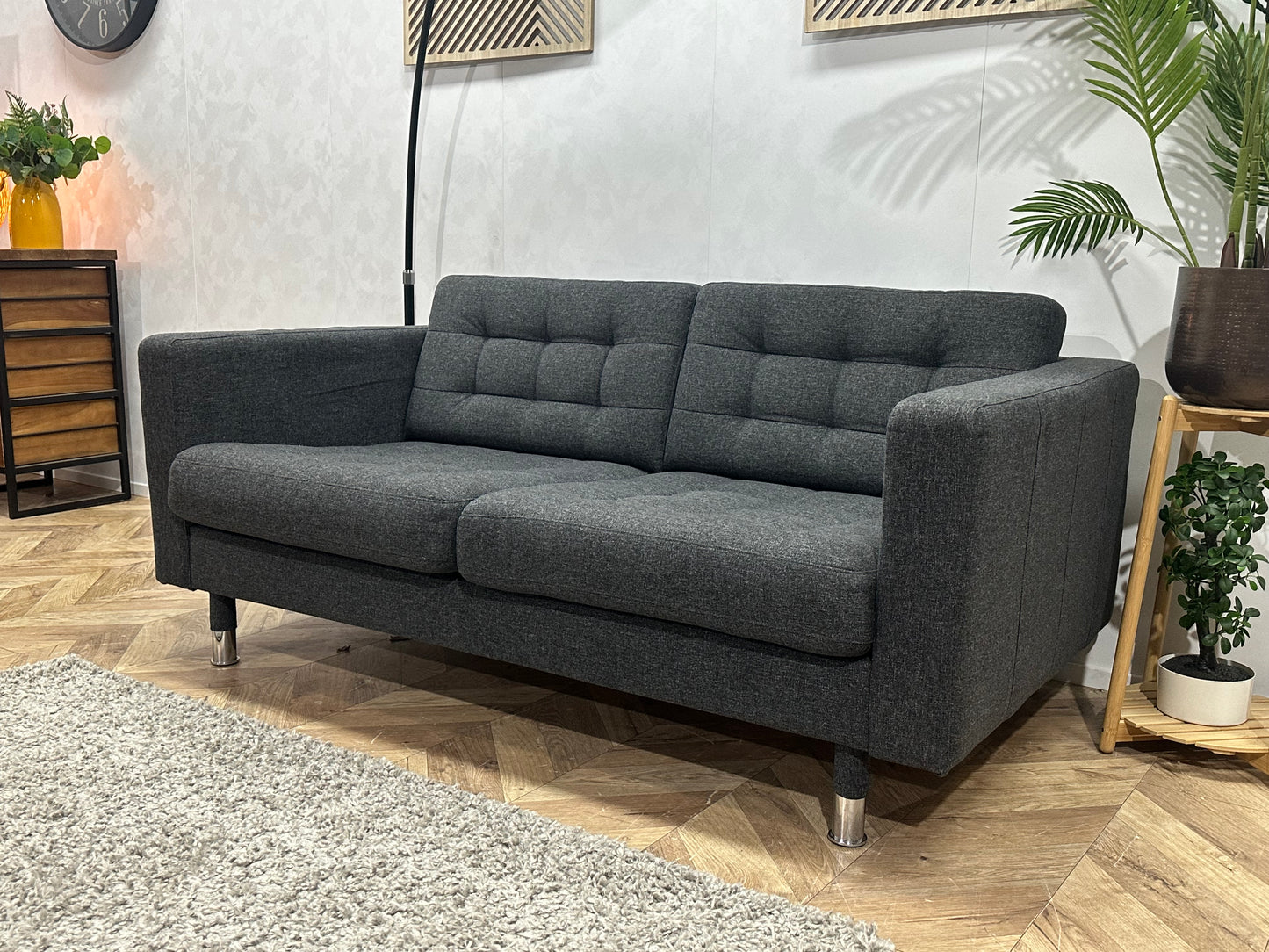 Antraciet 2.5-Zits Bank ~ Losse Kussens Met Afneembare Hoezen