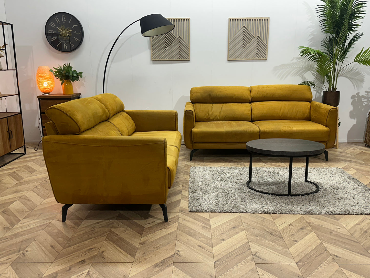 H&H Gele Suède Stoffen Banken Set