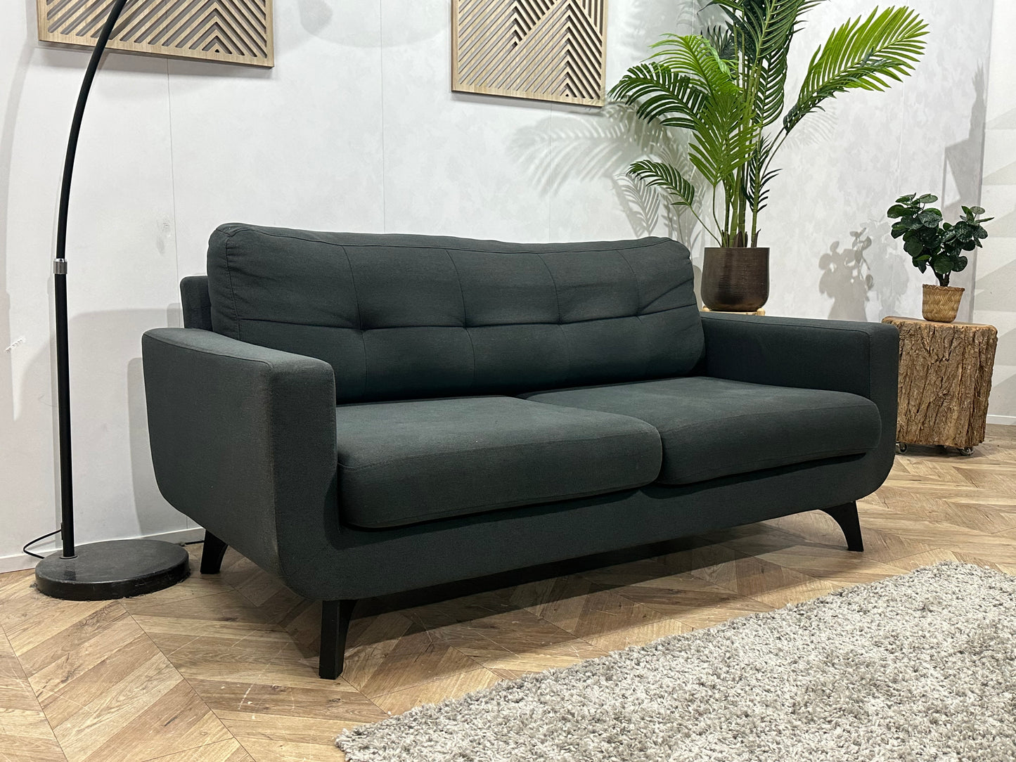 Antraciet 2.5-Zits Bank ~ Losse Kussens Met Afneembare Hoezen