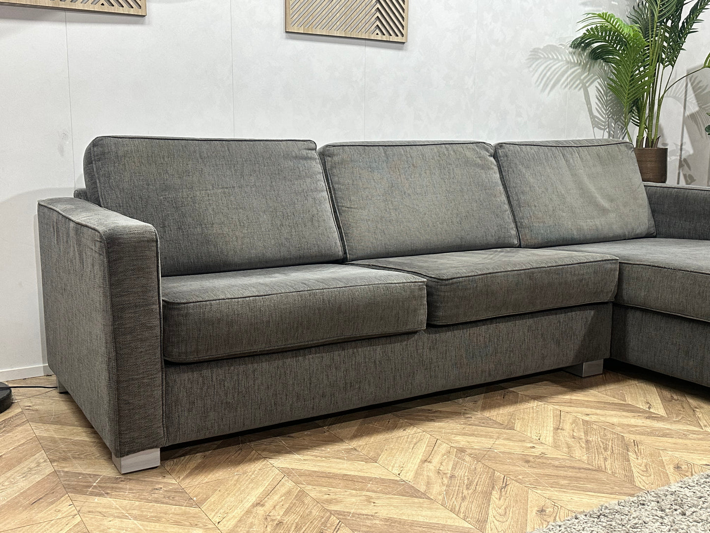 Montèl Grijze Hoekbank Inc Fauteuils ~ Losse Kussens Met Afneembare Hoezen