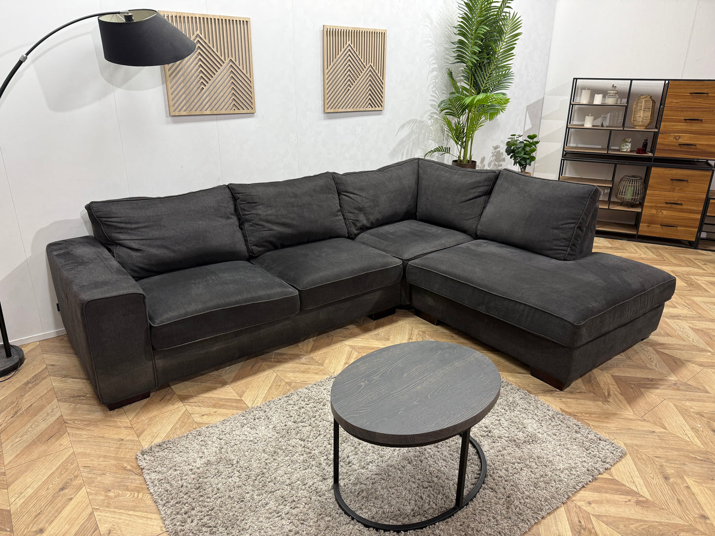 Urban Sofa Suède Antraciet Hoekbank ~ Losse Kussens Met Afneembare Hoezen