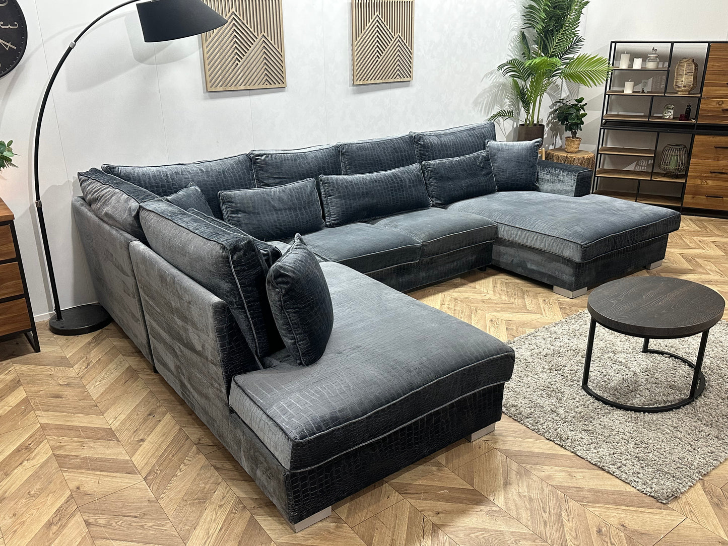 Blauwe Croco Stoffen U Bank ~ Losse Kussens Met Afneembare Hoezen