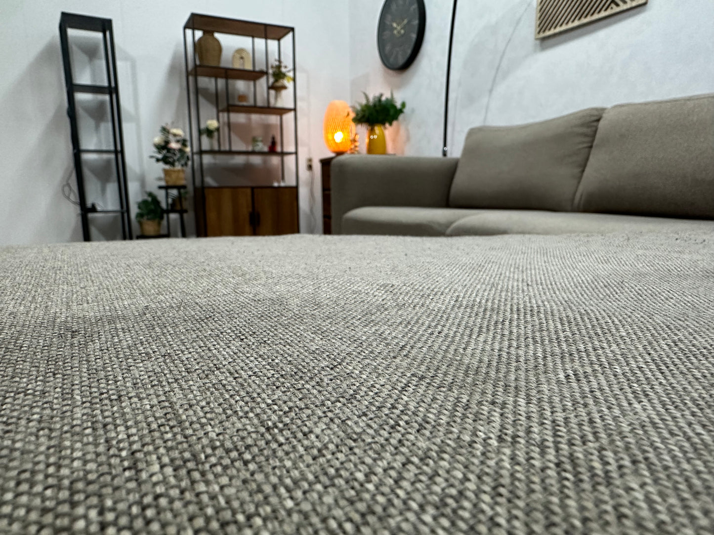 Beige/Grijze Hoekbank ~ Losse Kussens Met Afneembare Hoezen