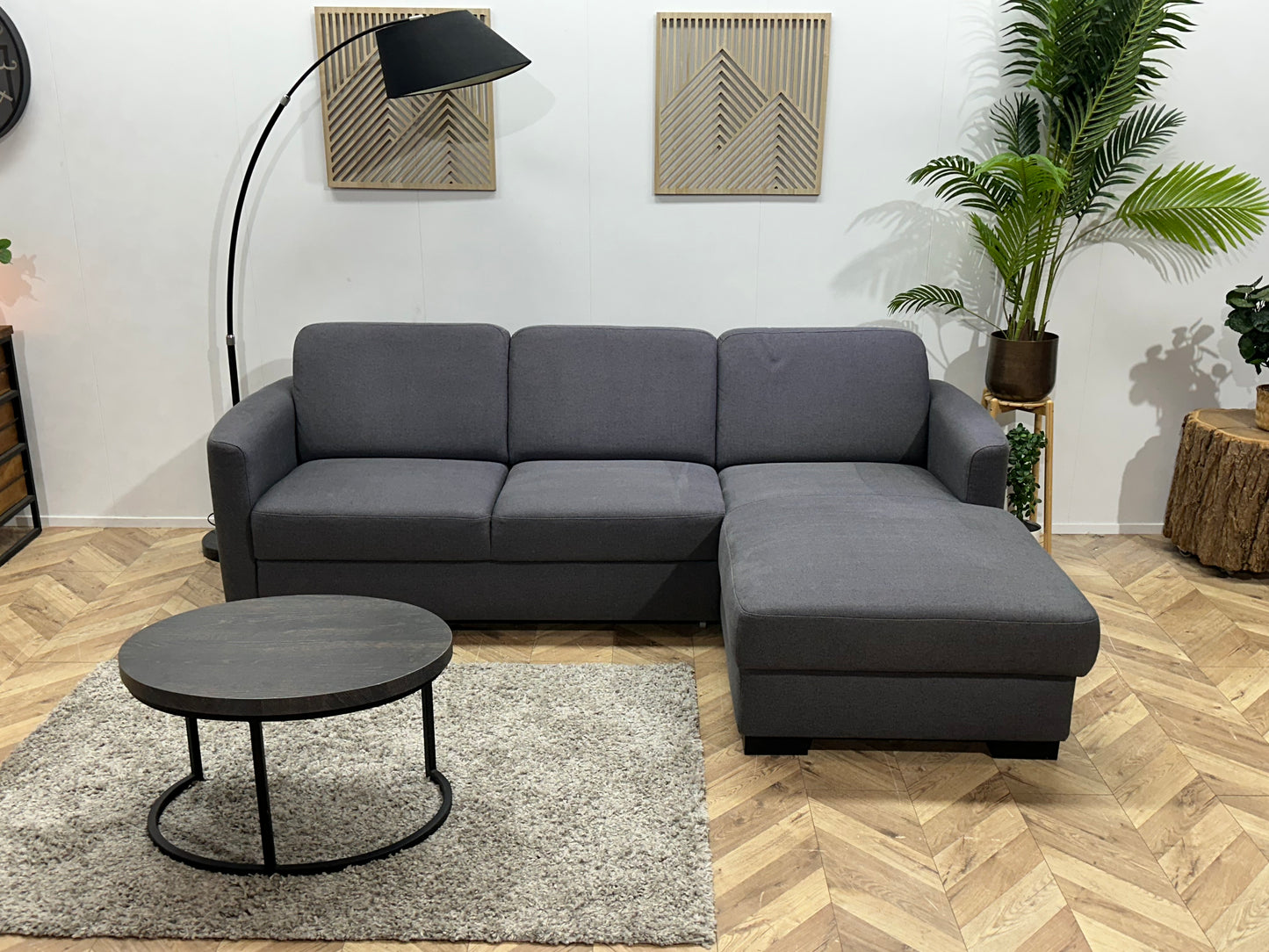 Grijze Hoekbank ~ Slaapfunctie