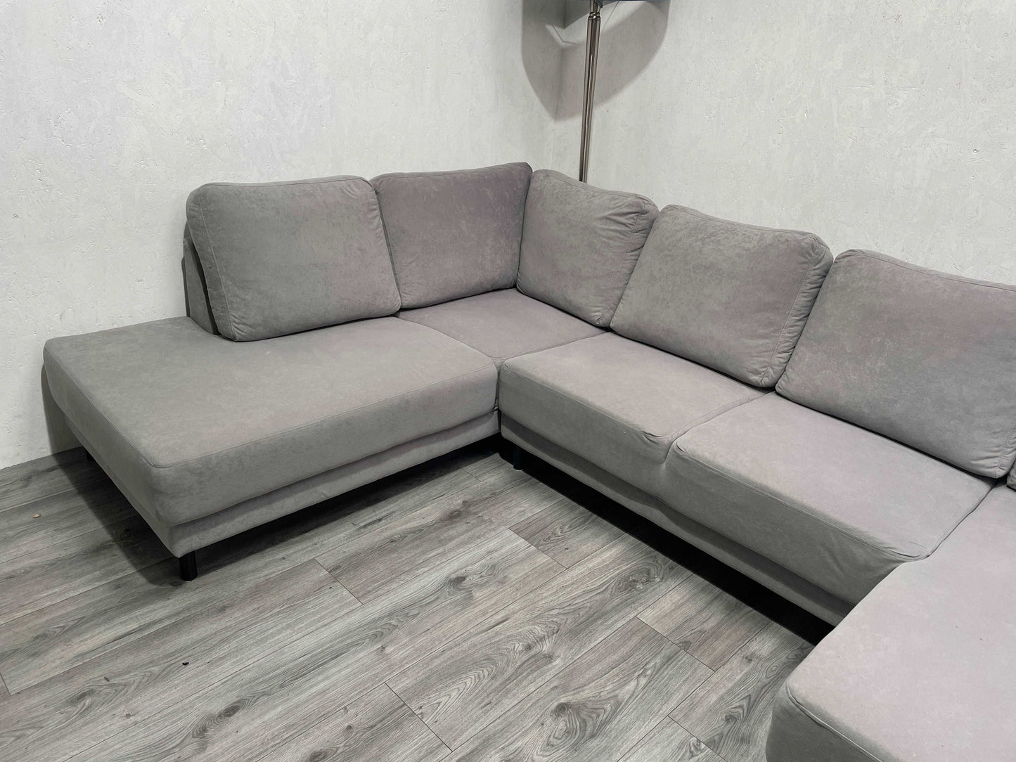 Licht Grijze U Bank ~ Losse Rugkussens