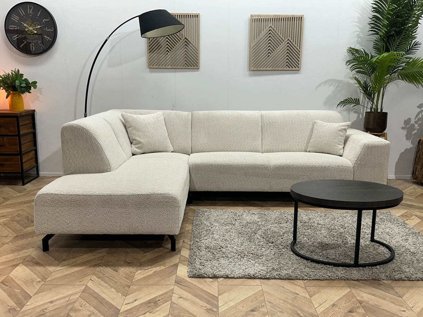 !Showroommodel! Witte Bouclé Hoekbank