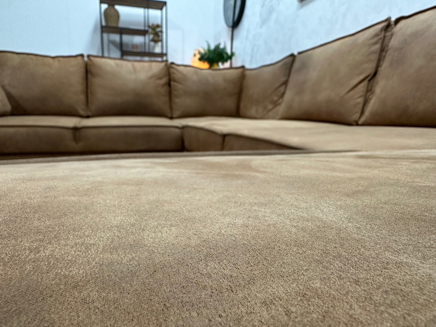 Cognac Bruine Suède Stoffen U Bank ~ Slaapfunctie