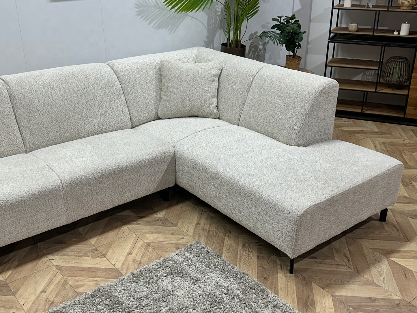 !Showroommodel! Crème Boucle Hoekbank