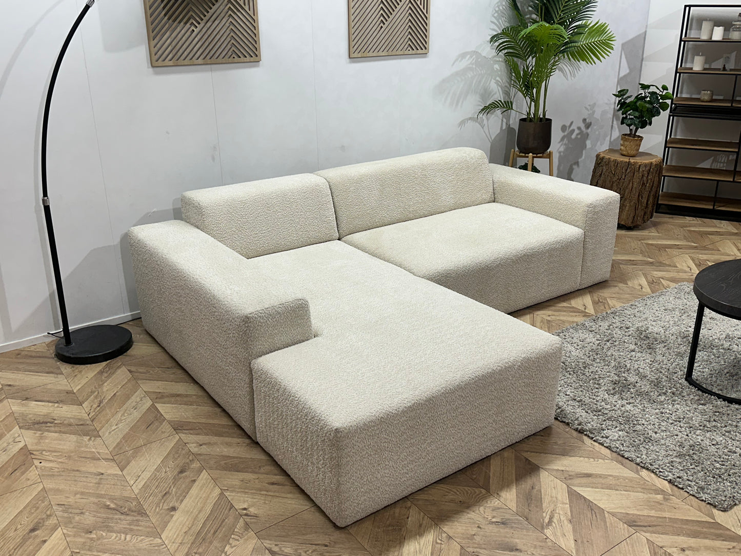 !Showroommodel! Witte Bouclé Hoekbank