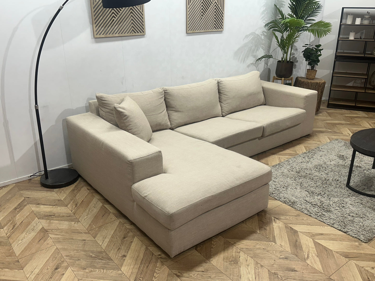 Beige Hoekbank ~ Losse Kussens Met Afneembare Hoezen