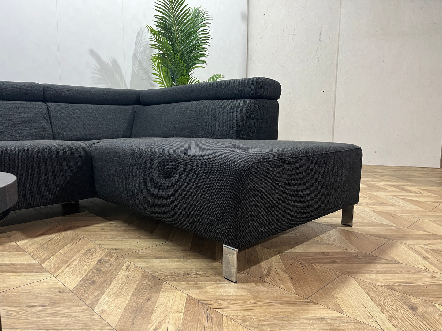 IN.HOUSE Zwarte Hoekbank ~ Verstelbare Hoofdsteunen