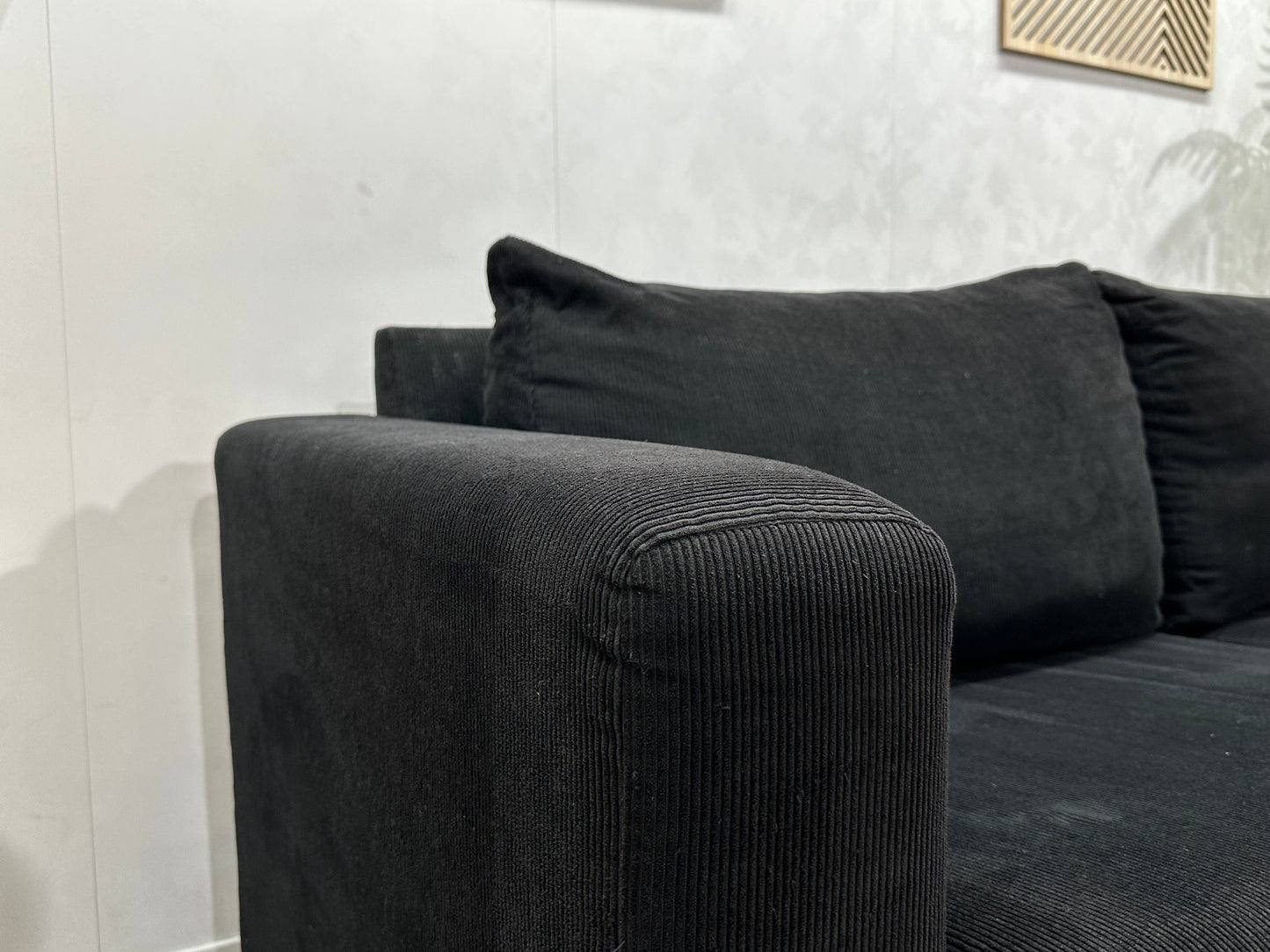 Zwarte Ribstof 2.5-Zits Bank ~ Inruilvoordeel
