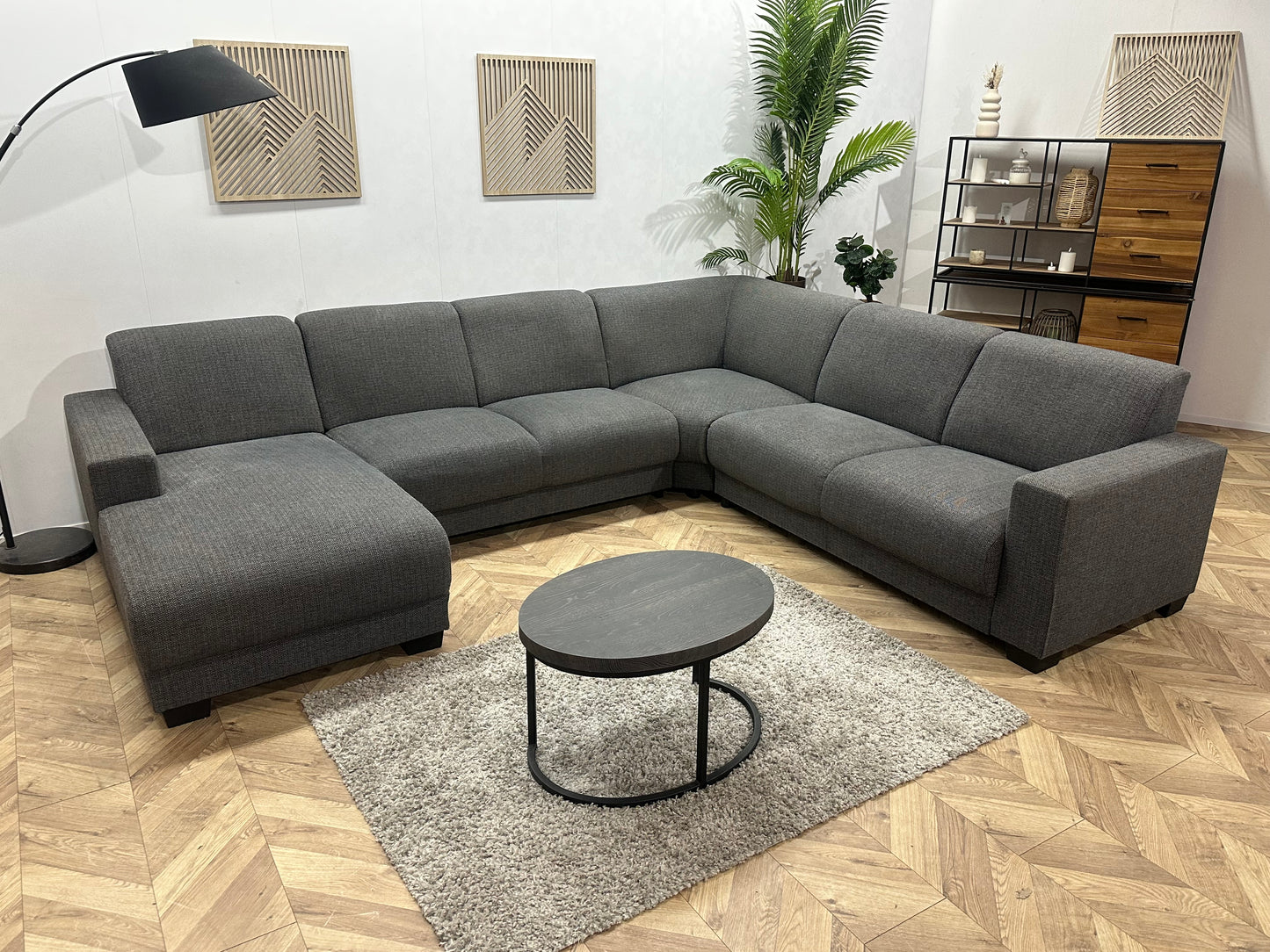 Grijze U Bank ~ Vaste Kussens