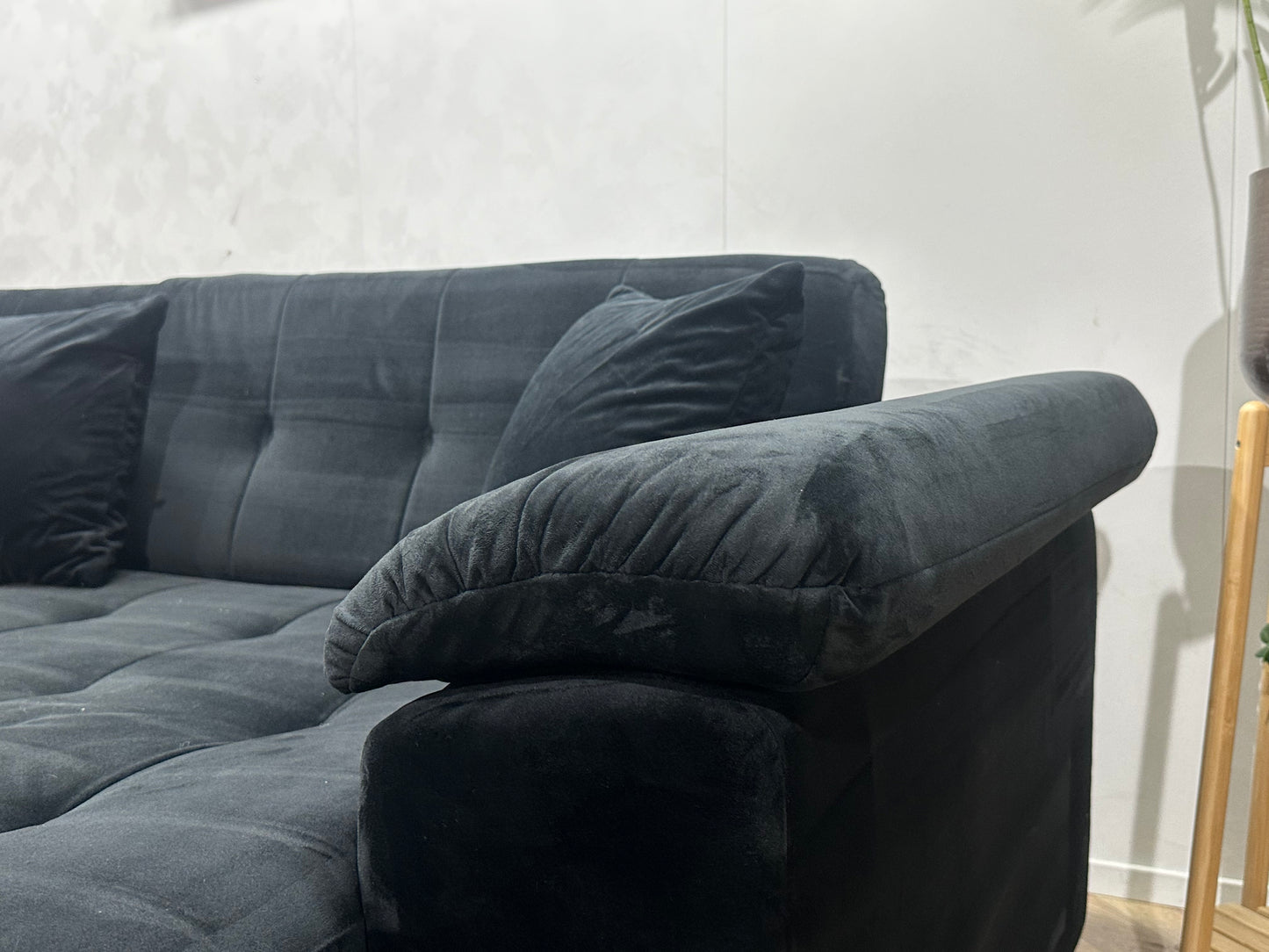 Zwarte Velvet U Bank ~ Vaste Kussens