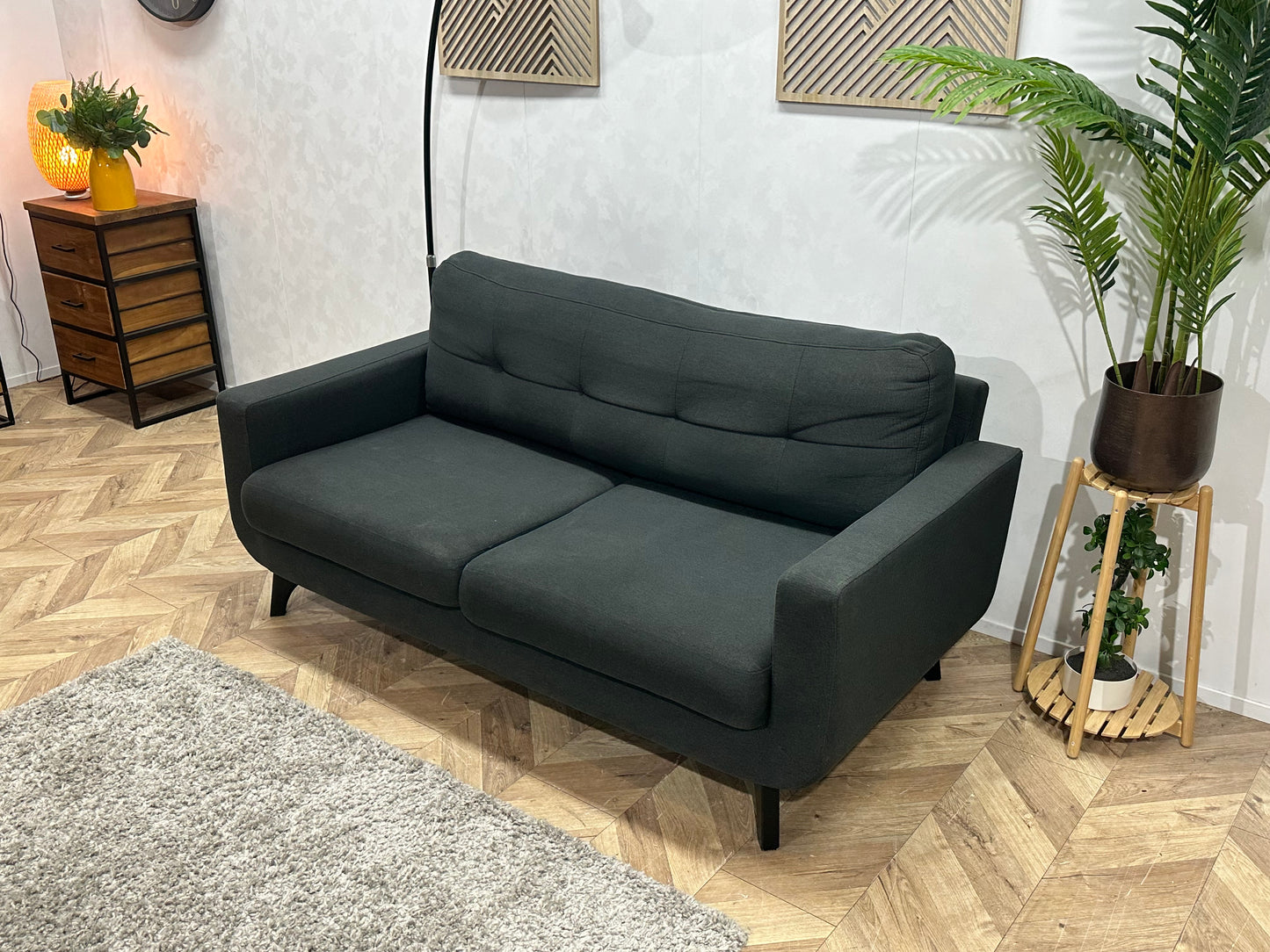 Antraciet 2.5-Zits Bank ~ Losse Kussens Met Afneembare Hoezen