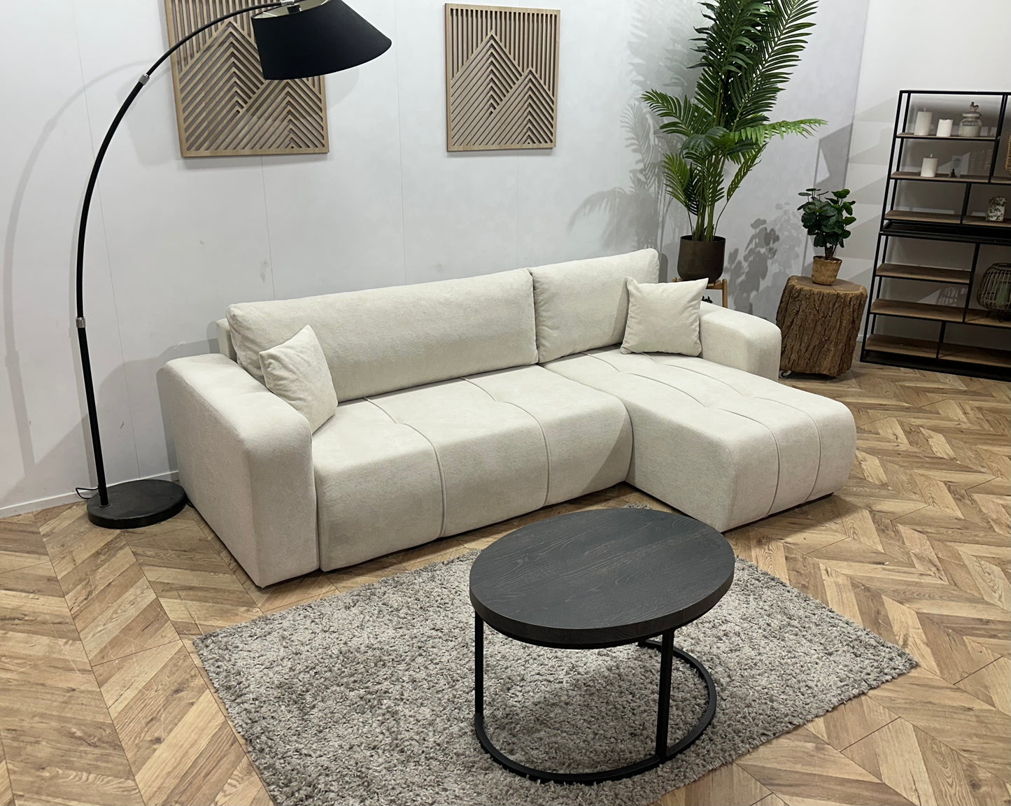 !Showroommodel! Witte Velvet Hoekbank