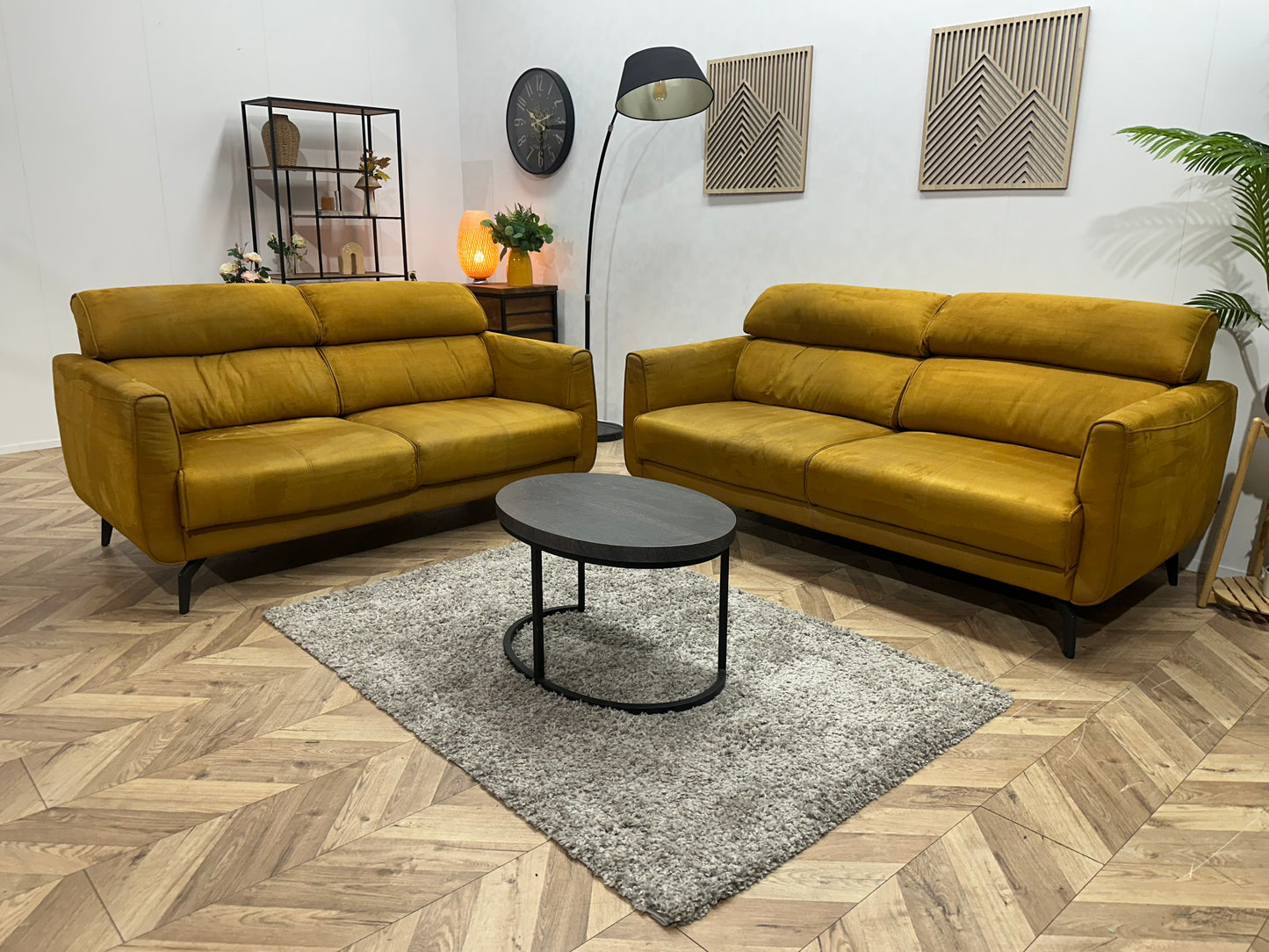 H&H Gele Suède Stoffen Banken Set