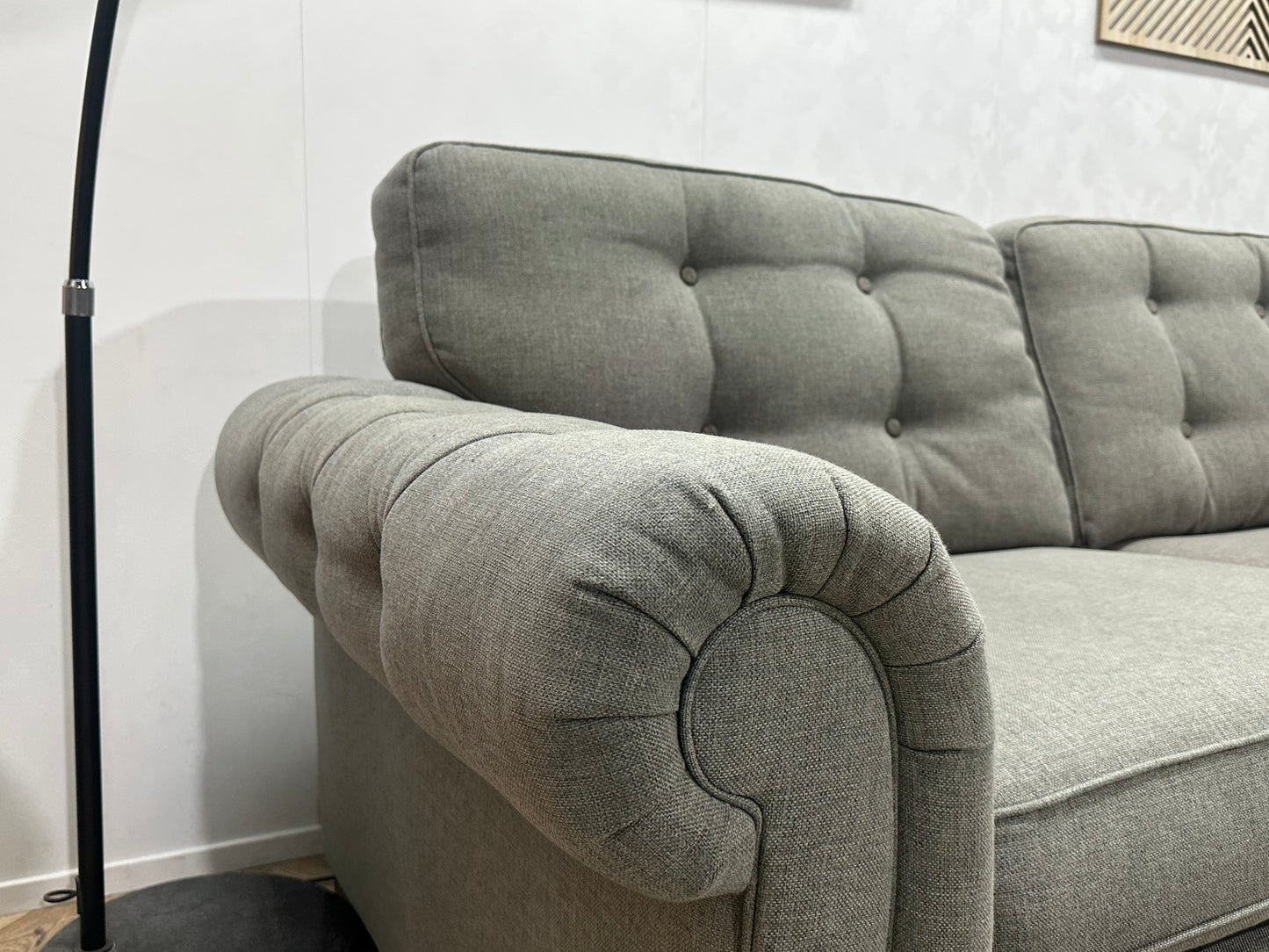 Licht Grijze Hoekbank ~ Losse Kussens Met Afneembare Hoezen