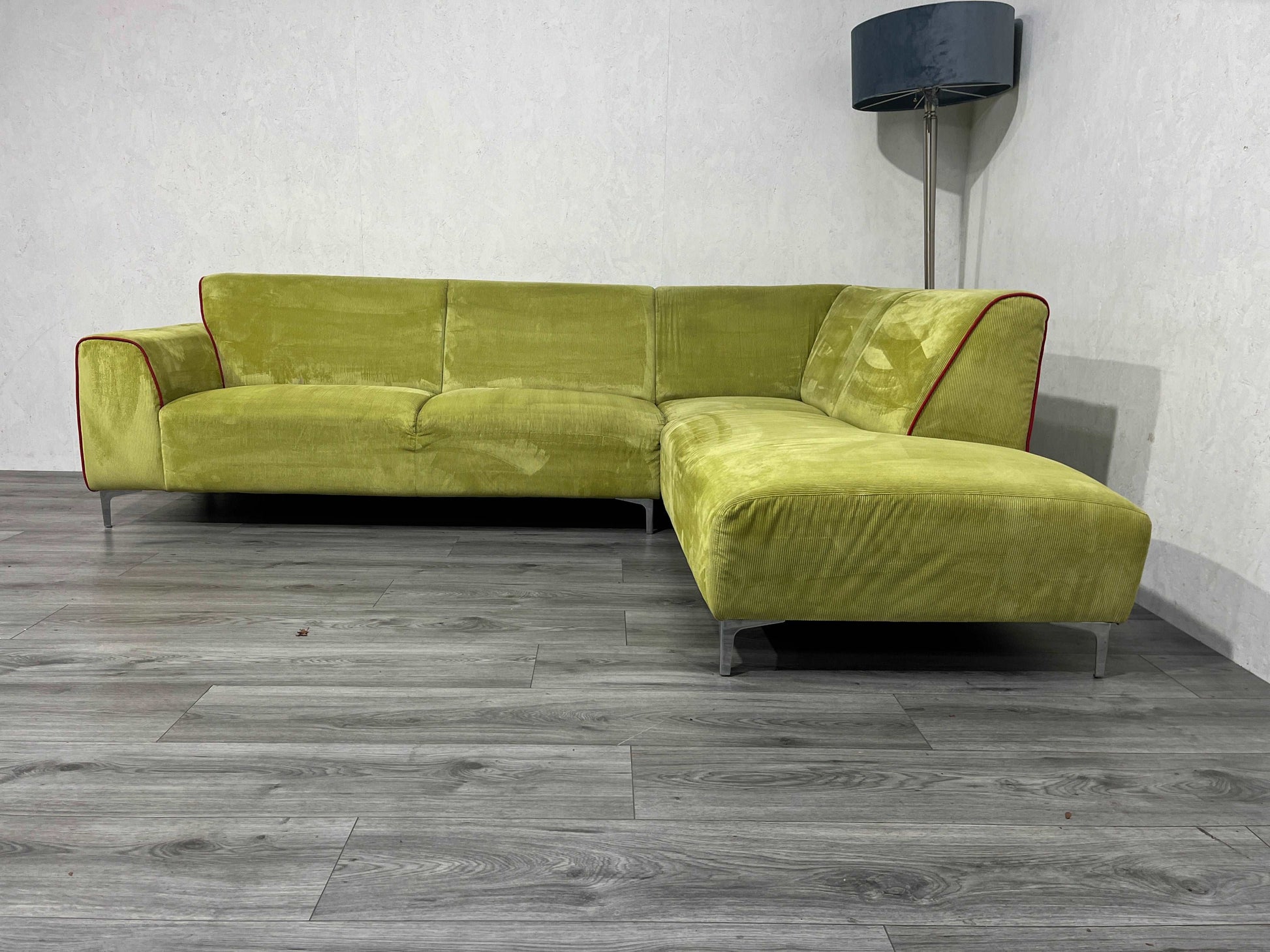 Groene Ribstof Hoekbank