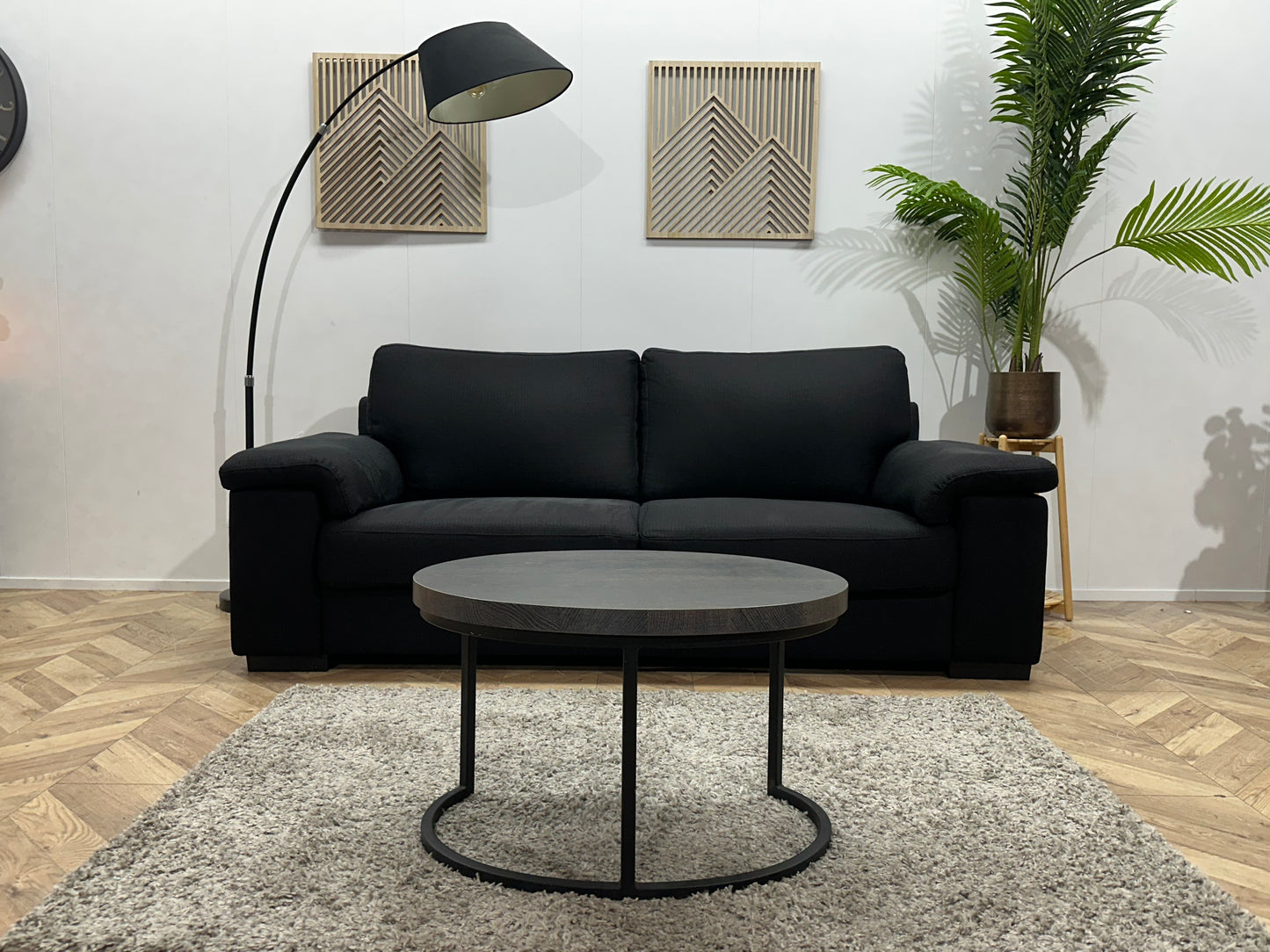 Zwarte 2.5-Zits Bank ~ Losse Rugkussens Met Afneembare Hoezen