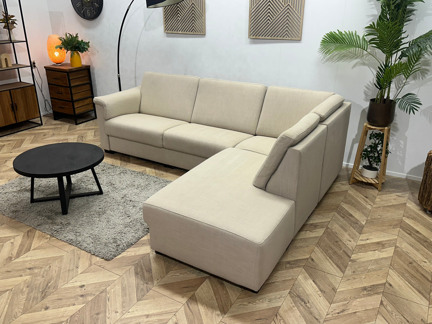 HB Lifestyle Crème Hoekbank ~ Vaste Kussens