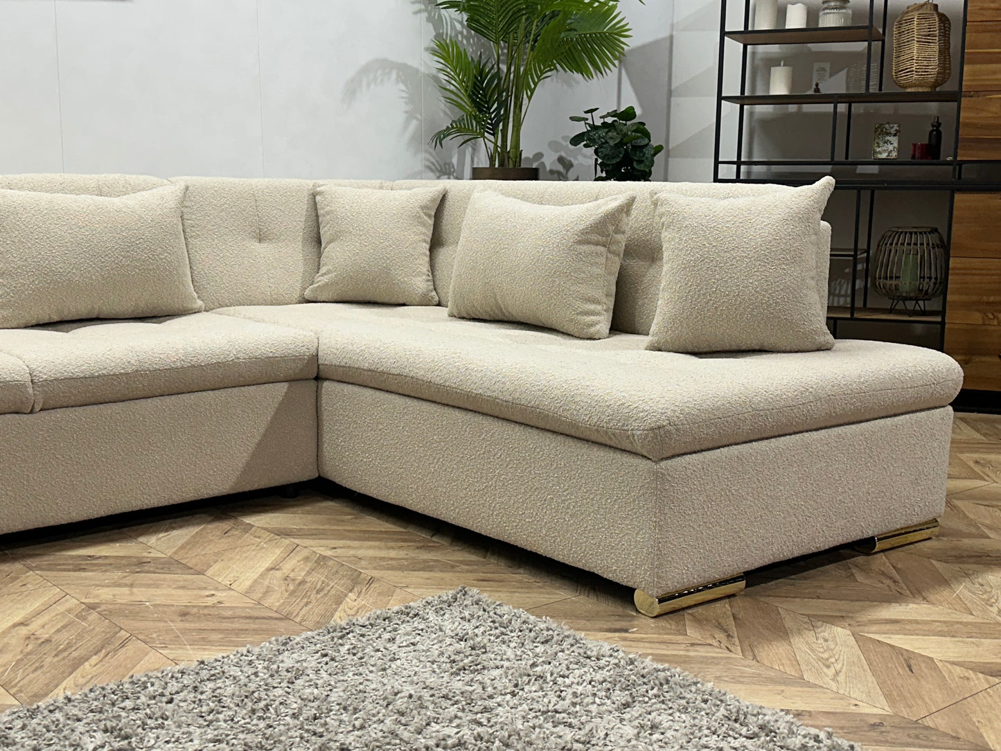 !Showroommodel! Witte Bouclé U Bank