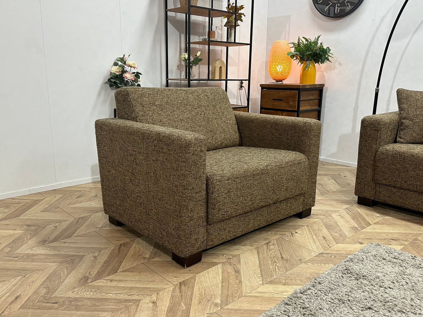 Bruine Ruime Hoekbank Inc Fauteuil ~ Meerdere Opstellingen