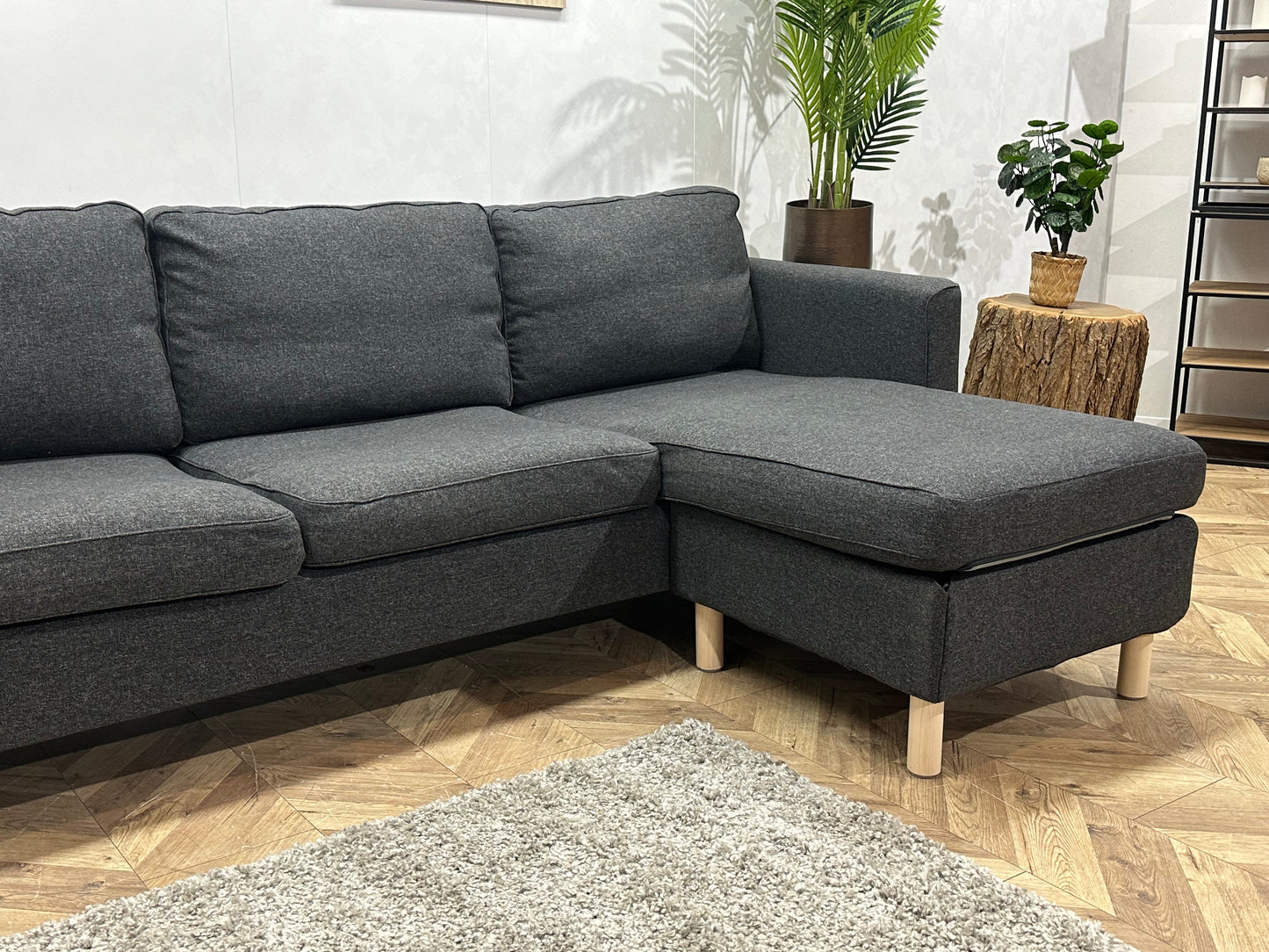 Antraciet Hoekbank ~ Losse Kussens Met Afneembare Hoezen