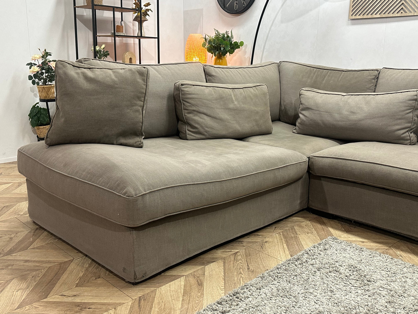 Beige Hoekbank ~ Losse Kussens Met Afneembare Hoezen
