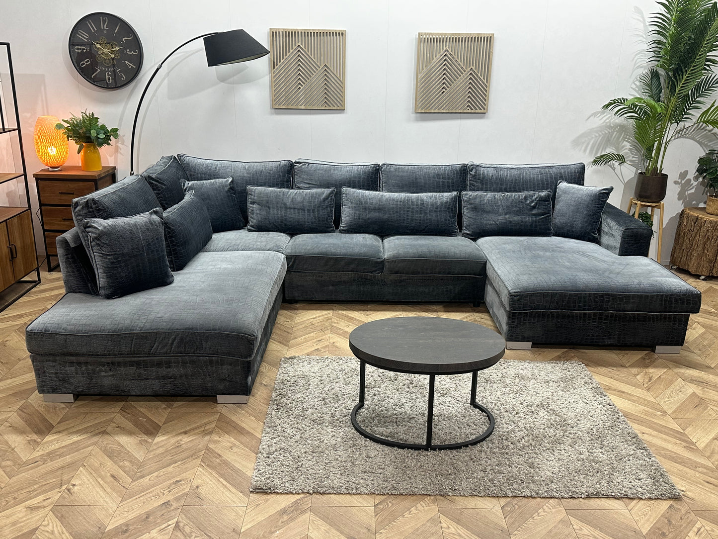 Blauwe Croco Stoffen U Bank ~ Losse Kussens Met Afneembare Hoezen