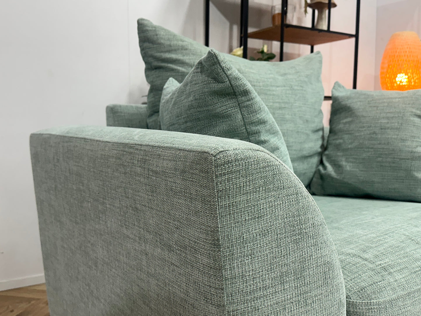 Burhens Licht Blauwe Ruime Hoekbank Inc Fauteuil ~ Losse Kussens Met Afneembare Hoezen